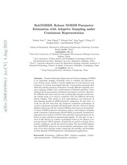 RobNODDI: Robust NODDI Parameter Estimation with Adaptive Sampling under
  Continuous Representation