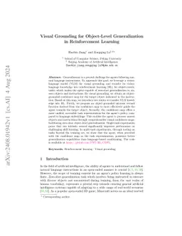 Visual Grounding for Object-Level Generalization in Reinforcement
  Learning