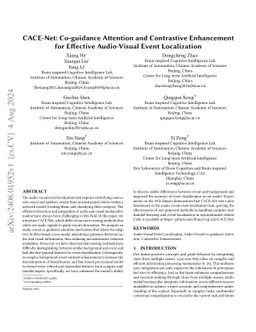 CACE-Net: Co-guidance Attention and Contrastive Enhancement for
  Effective Audio-Visual Event Localization