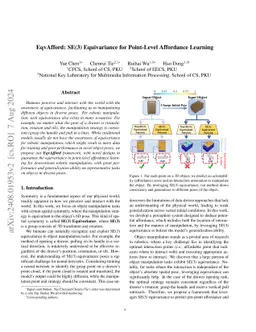 EqvAfford: SE(3) Equivariance for Point-Level Affordance Learning