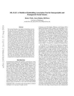 ML-EAT: A Multilevel Embedding Association Test for Interpretable and
  Transparent Social Science