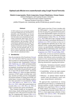 Optimal and efficient text counterfactuals using Graph Neural Networks