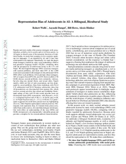 Representation Bias of Adolescents in AI: A Bilingual, Bicultural Study
