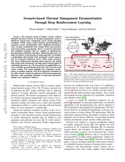 Scenario-based Thermal Management Parametrization Through Deep
  Reinforcement Learning