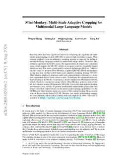 Mini-Monkey: Multi-Scale Adaptive Cropping for Multimodal Large Language
  Models