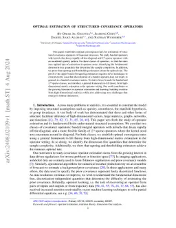 Optimal Estimation of Structured Covariance Operators