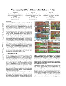 View-consistent Object Removal in Radiance Fields