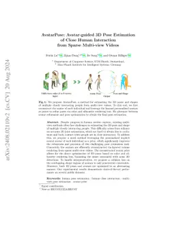 AvatarPose: Avatar-guided 3D Pose Estimation of Close Human Interaction
  from Sparse Multi-view Videos