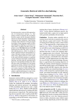 Generative Retrieval with Few-shot Indexing