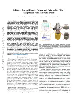 RoPotter: Toward Robotic Pottery and Deformable Object Manipulation with
  Structural Priors