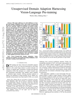 Unsupervised Domain Adaption Harnessing Vision-Language Pre-training