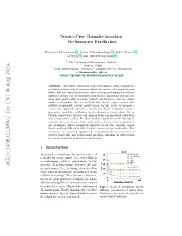 Source-Free Domain-Invariant Performance Prediction