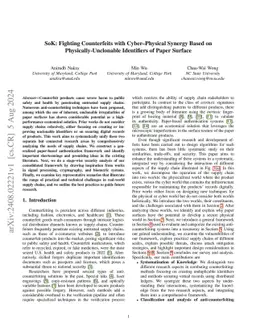 SoK: Fighting Counterfeits with Cyber-Physical Synergy Based on
  Physically-Unclonable Identifiers of Paper Surface