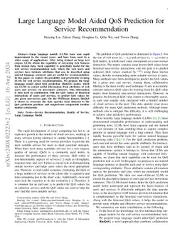 Large Language Model Aided QoS Prediction for Service Recommendation