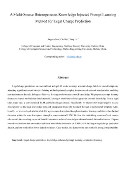A Multi-Source Heterogeneous Knowledge Injected Prompt Learning Method
  for Legal Charge Prediction
