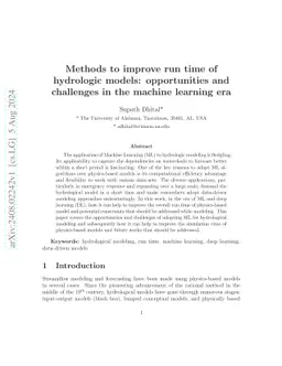 Methods to improve run time of hydrologic models: opportunities and challenges in the machine learning era