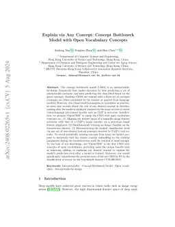 Explain via Any Concept: Concept Bottleneck Model with Open Vocabulary
  Concepts