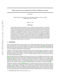 One-Shot Collaborative Data Distillation