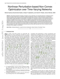 Nonlinear Perturbation-based Non-Convex Optimization over Time-Varying
  Networks