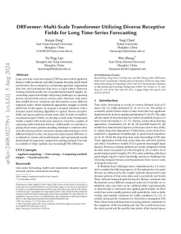 DRFormer: Multi-Scale Transformer Utilizing Diverse Receptive Fields for
  Long Time-Series Forecasting