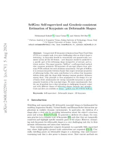 SelfGeo: Self-supervised and Geodesic-consistent Estimation of Keypoints
  on Deformable Shapes