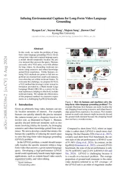 Infusing Environmental Captions for Long-Form Video Language Grounding