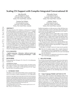 Scaling CS1 Support with Compiler-Integrated Conversational AI