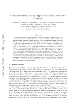Strategic Federated Learning: Application to Smart Meter Data Clustering