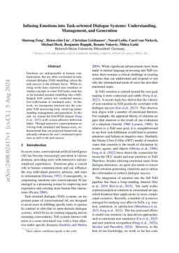 Infusing Emotions into Task-oriented Dialogue Systems: Understanding,
  Management, and Generation