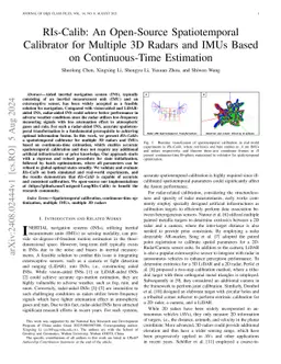 RIs-Calib: An Open-Source Spatiotemporal Calibrator for Multiple 3D
  Radars and IMUs Based on Continuous-Time Estimation
