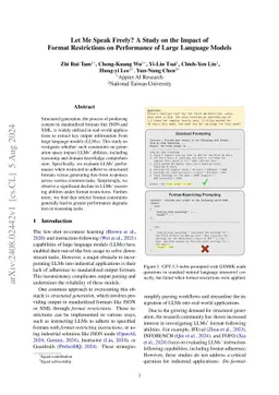 Let Me Speak Freely? A Study on the Impact of Format Restrictions on
  Performance of Large Language Models