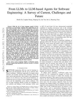 From LLMs to LLM-based Agents for Software Engineering: A Survey of Current, Challenges and Future