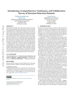 Introducing a Comprehensive, Continuous, and Collaborative Survey of
  Intrusion Detection Datasets