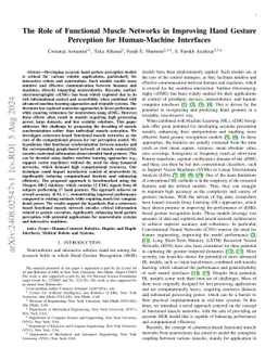 The Role of Functional Muscle Networks in Improving Hand Gesture
  Perception for Human-Machine Interfaces