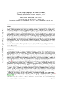 Process-constrained batch Bayesian approaches for yield optimization in
  multi-reactor systems