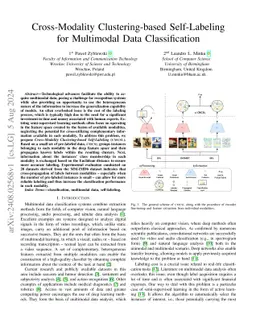 Cross-Modality Clustering-based Self-Labeling for Multimodal Data
  Classification