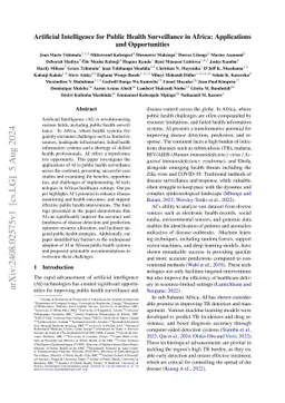 Artificial Intelligence for Public Health Surveillance in Africa:
  Applications and Opportunities