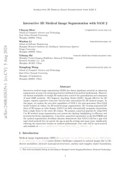 Interactive 3D Medical Image Segmentation with SAM 2