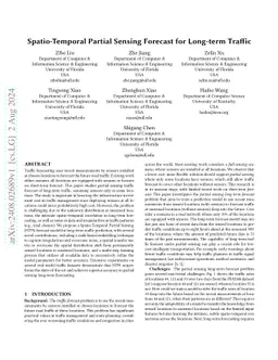 Spatio-Temporal Partial Sensing Forecast for Long-term Traffic