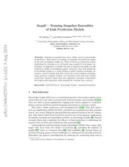 SnapE -- Training Snapshot Ensembles of Link Prediction Models