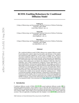 RCDM: Enabling Robustness for Conditional Diffusion Model