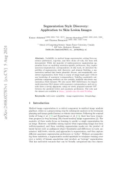 Segmentation Style Discovery: Application to Skin Lesion Images