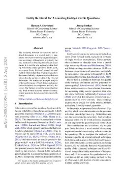 Entity Retrieval for Answering Entity-Centric Questions