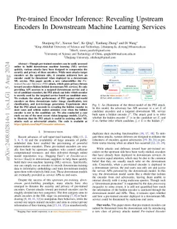 Pre-trained Encoder Inference: Revealing Upstream Encoders In Downstream Machine Learning Services