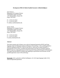 Development of REGAI: Rubric Enabled Generative Artificial Intelligence