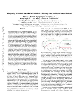 Mitigating Malicious Attacks in Federated Learning via Confidence-aware
  Defense