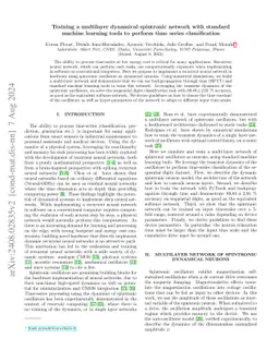 Training a multilayer dynamical spintronic network with standard machine learning tools to perform time series classification