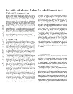 Body of Her: A Preliminary Study on End-to-End Humanoid Agent