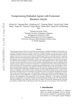 Compromising Embodied Agents with Contextual Backdoor Attacks