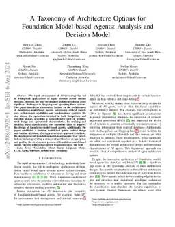 A Taxonomy of Architecture Options for Foundation Model-based Agents:
  Analysis and Decision Model